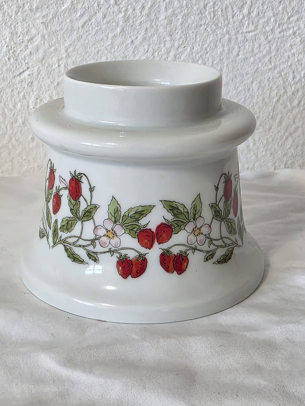 Vintage Rauschert Porcelain Strawberry Floral Taper Candle Holder